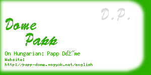dome papp business card